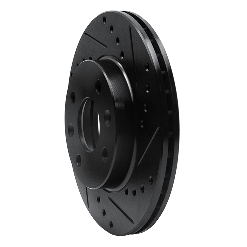 Kia Spectra Brake Rotor (1) - Front Right - R1 Concepts - Drilled & Slotted - Black - `94-`00